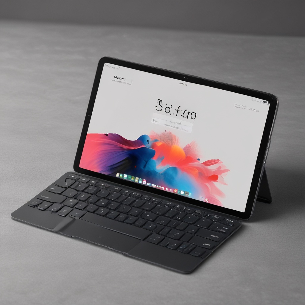 Space gray iPad Pro with a keyboard